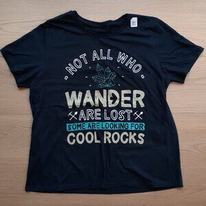 Some Are Looking For Cool Rocks - New Women's Plus 2X Black T-Shirt